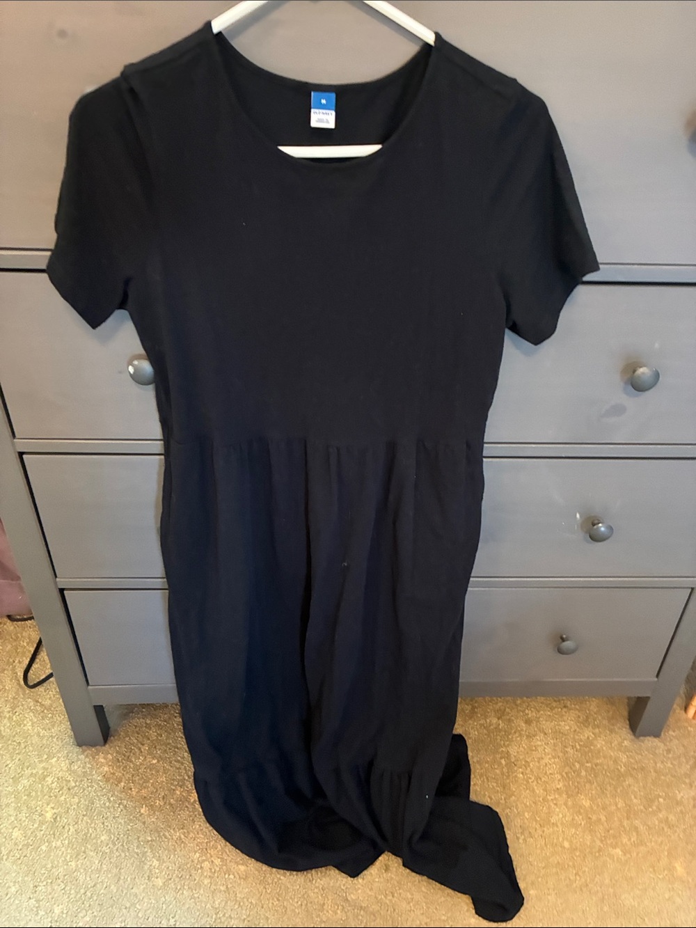 Old Navy Classic Black Short-Sleeve Maxi Dress